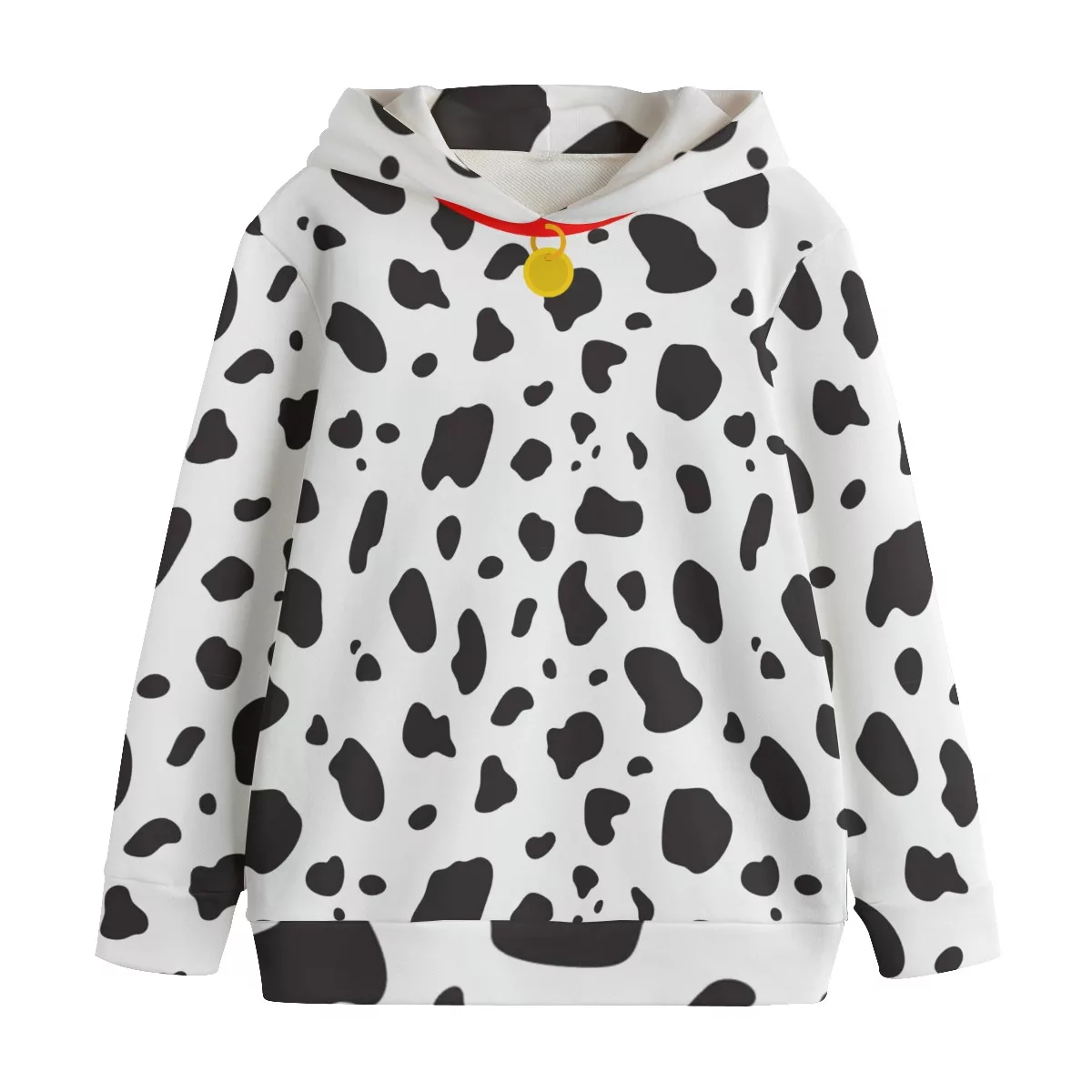Dog Dalmatian Costume Red Collar Kid Halloween Hoodie Dog Dalmatian Costume Red Collar Kid Halloween Hoodie - variant image 1