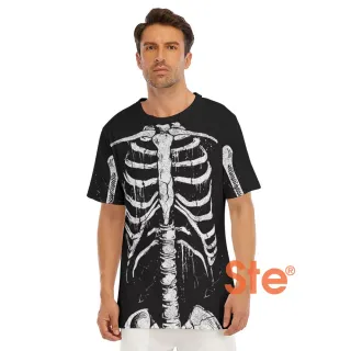 Skeleton Shirt Men Rib Cage Halloween Costume