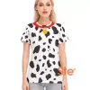 Dog Dalmatian Costume Red Collar All Over Women Short Sleeve T-Shirt - variant image 1